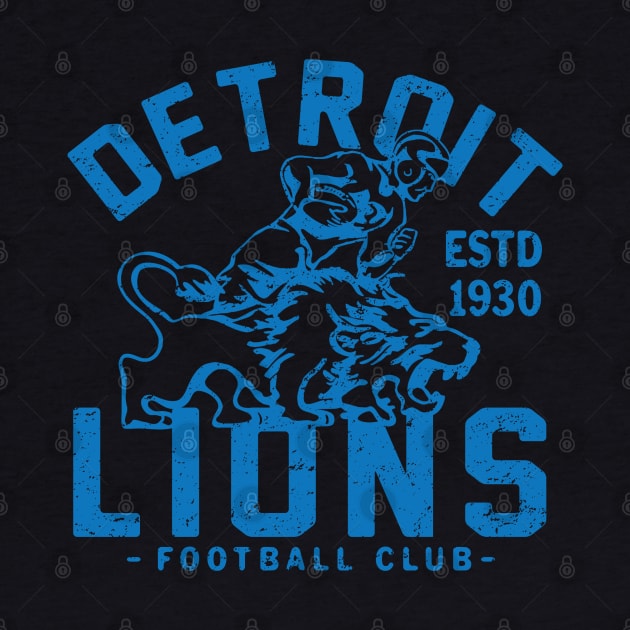 Vintage Detroit Lions 3 by Buck Tee by Buck Tee